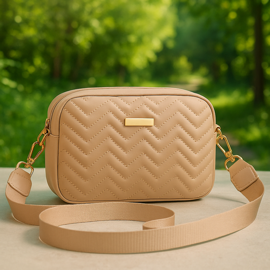 Cartera Bandolera beige matelassé