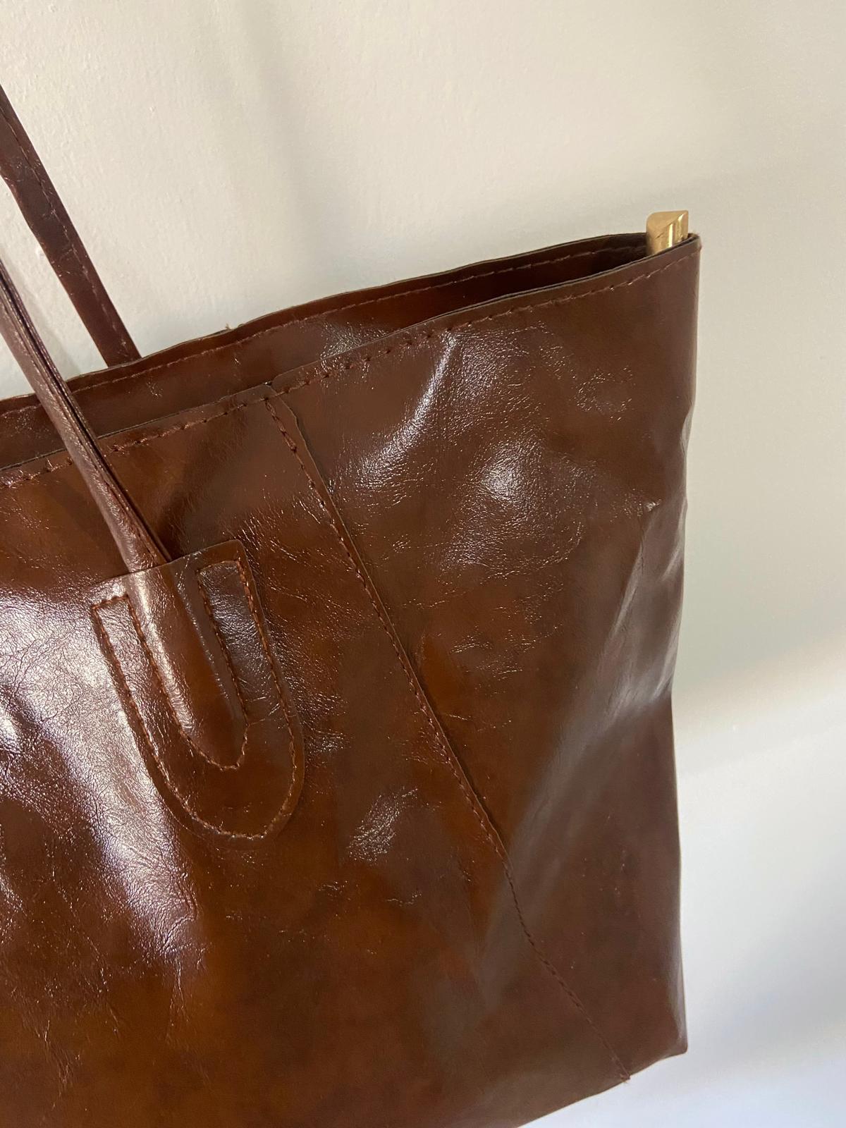 Cartera shopper marrón