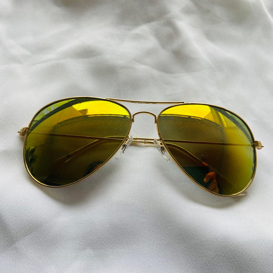 Lentes Sunset – Aviador dorado con lente espejada