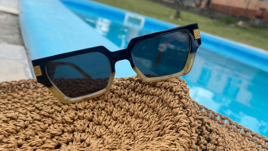 Lentes Riviera – Azul degradé con detalle dorado