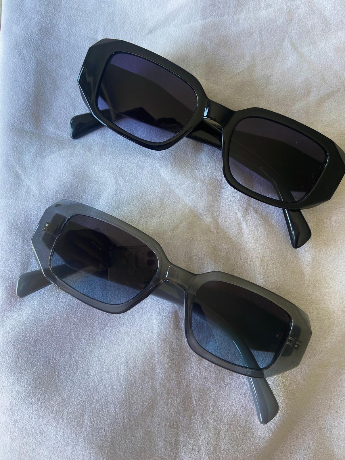 Lentes rectangulares negro y gris