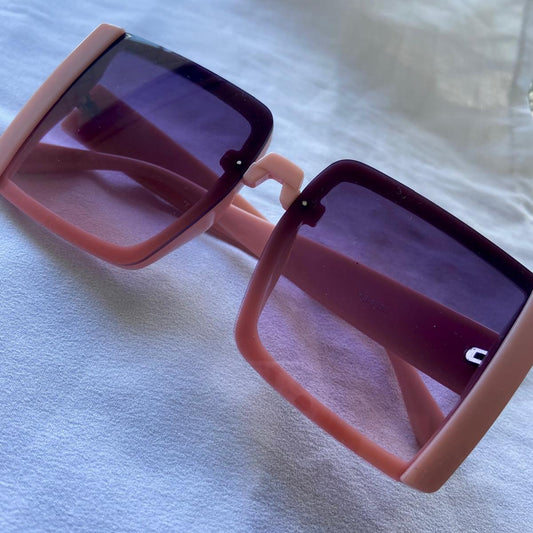 Lentes oversize rosa pastel