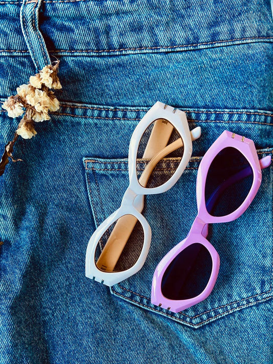 Lentes retro pastel Rosa & Crema